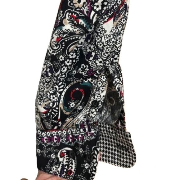 Chaps Women’s Multi Paisley Print No Iron Button Down Shirt Sz-L - Picture 3 of 7